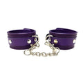 Classic Leather Wrist Cuffs - Purple