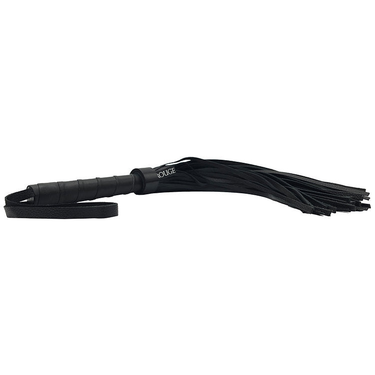 Leather Flogger - Black with Black