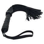 Leather Flogger - Black with Black