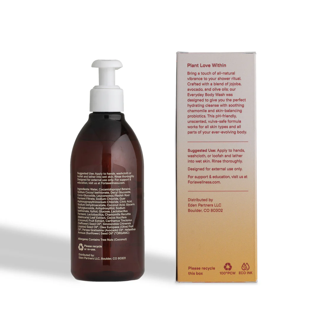 FORIA Body Wash with Organic Botanicals 300ml / 10oz