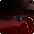 Collar & Leash - Black with Bow