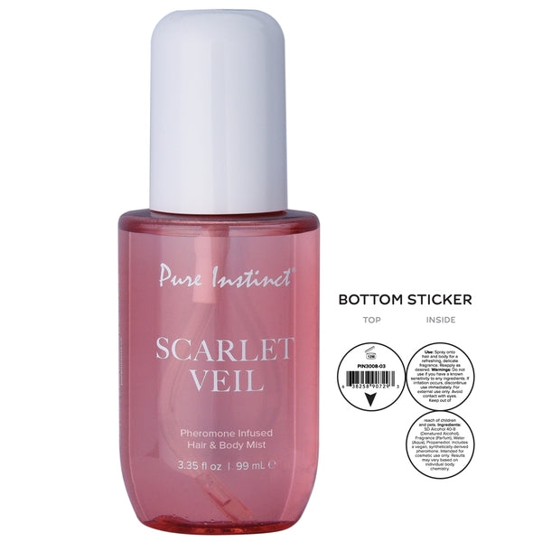 Pheromones Haìr and Body Mist Pure Instinct- SCARLET VEIL - 3.35 floz | 99mL