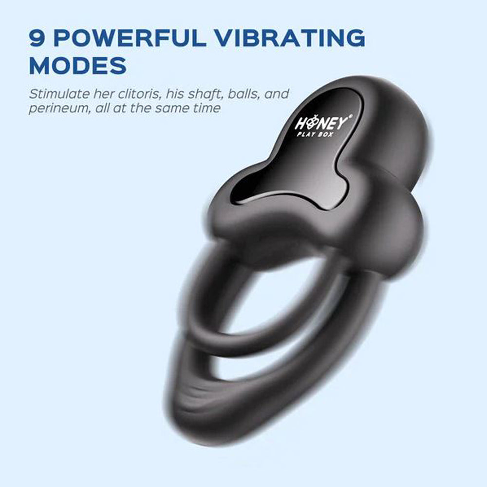 Vibrating Cock Ring Double App Controlled - Honey Play Box