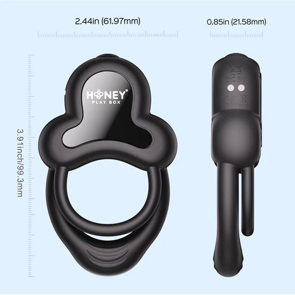 Vibrating Cock Ring Double App Controlled - Honey Play Box