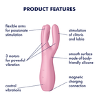3X Pleasure Vibrator Threesome 3 - Pink
