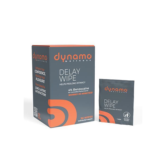 Ejaculation Delay Dynamo Wellness Wipes 4% Benzocaine 36 Pack