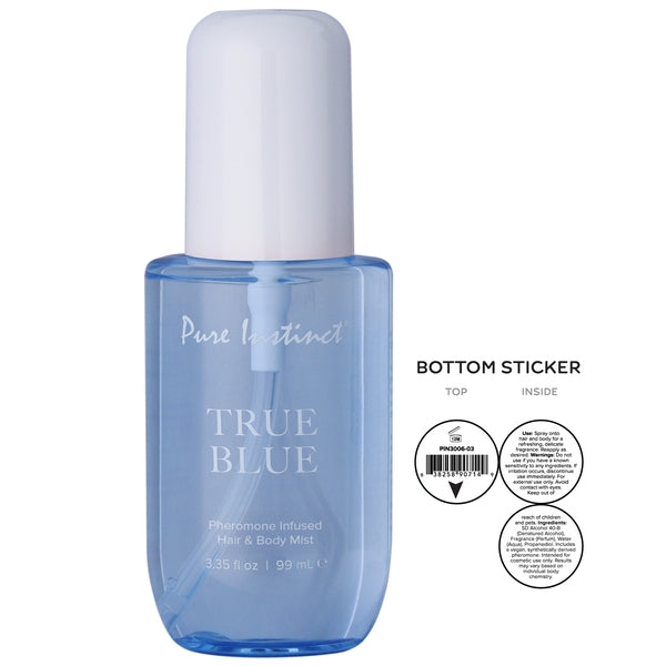 Pheromones Haìr and Body Mist Pure Instinct- True Blue Signature Line - 3.35 floz | 99mL