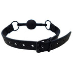 Leather Ball Gag - Black with Black