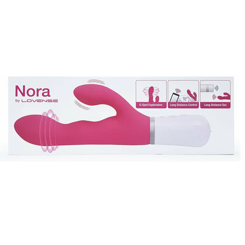 NORA BLUETOOTH RABBIT VIBRATOR - (Clitoral & G-Spot Stimulation. Lovense Location Safe App – Control Vibrations from Afar on Video Chat)
